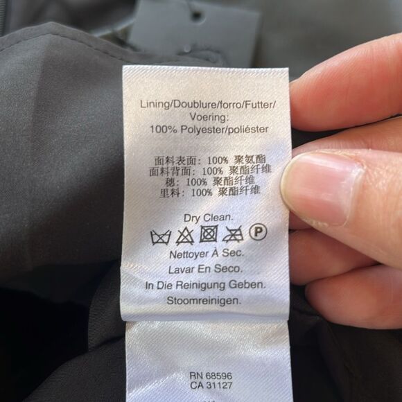 NWT DKNY | Black Faux Leather Fringe Trim Sleeveless Mini Dress 4 - Picture 11 of 11